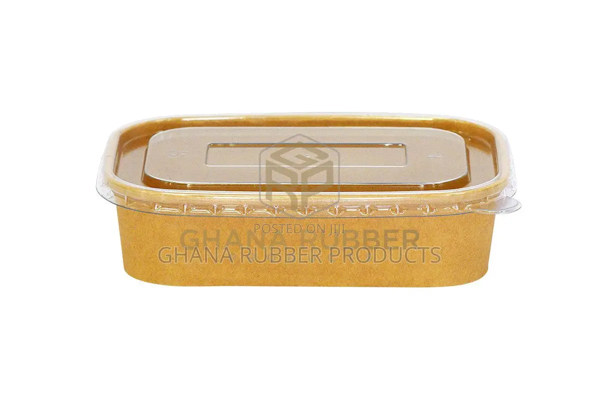 Kraft Rectangular Container 500ml + Lids (300pcs)