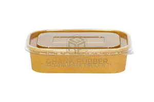 Kraft Rectangular Container 500ml + Lids (300pcs)