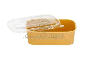 Kraft Rectangular Container 650ml + Lids (300pcs)