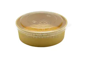 Kraft Round Bowl + Lids 500ml (600pcs)