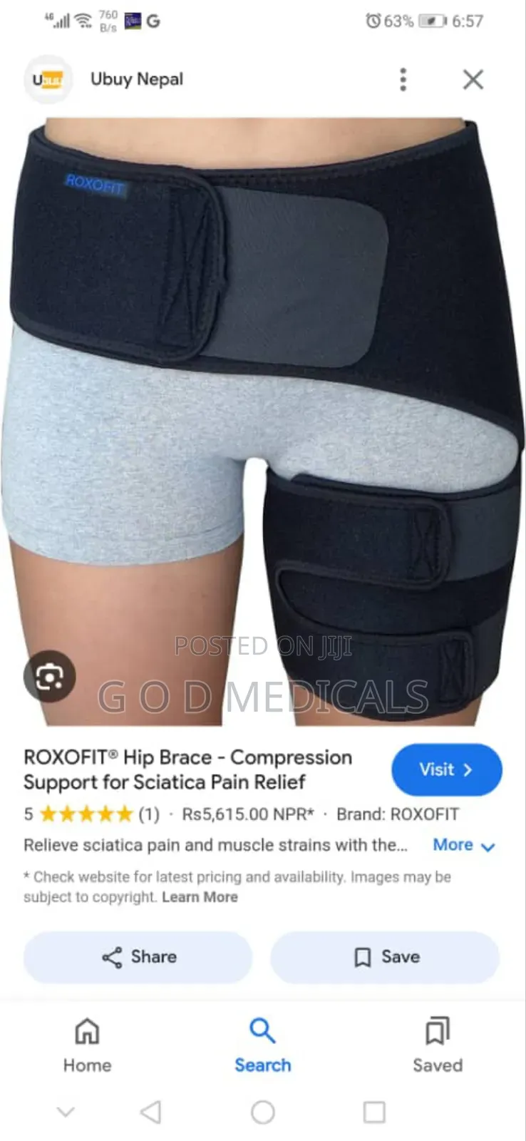 Hip Brace Compression Support for Sciatica Pain Relief