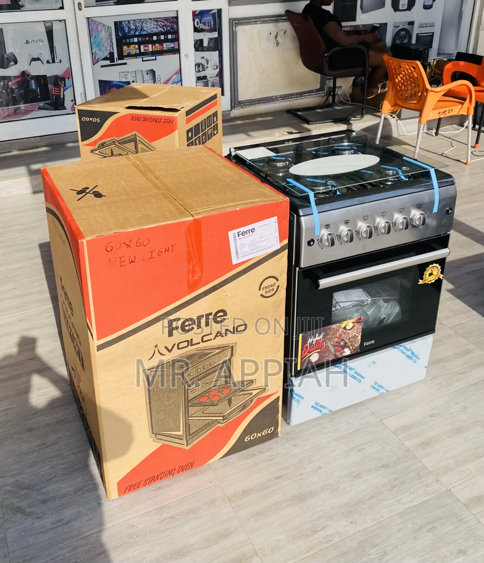 Unique in Box Ferre 60x60 Gas Oven 4 Burner 