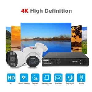 Anspo Full Colour 16ch 4mp Ip Poe CCTV With Audio Kit
