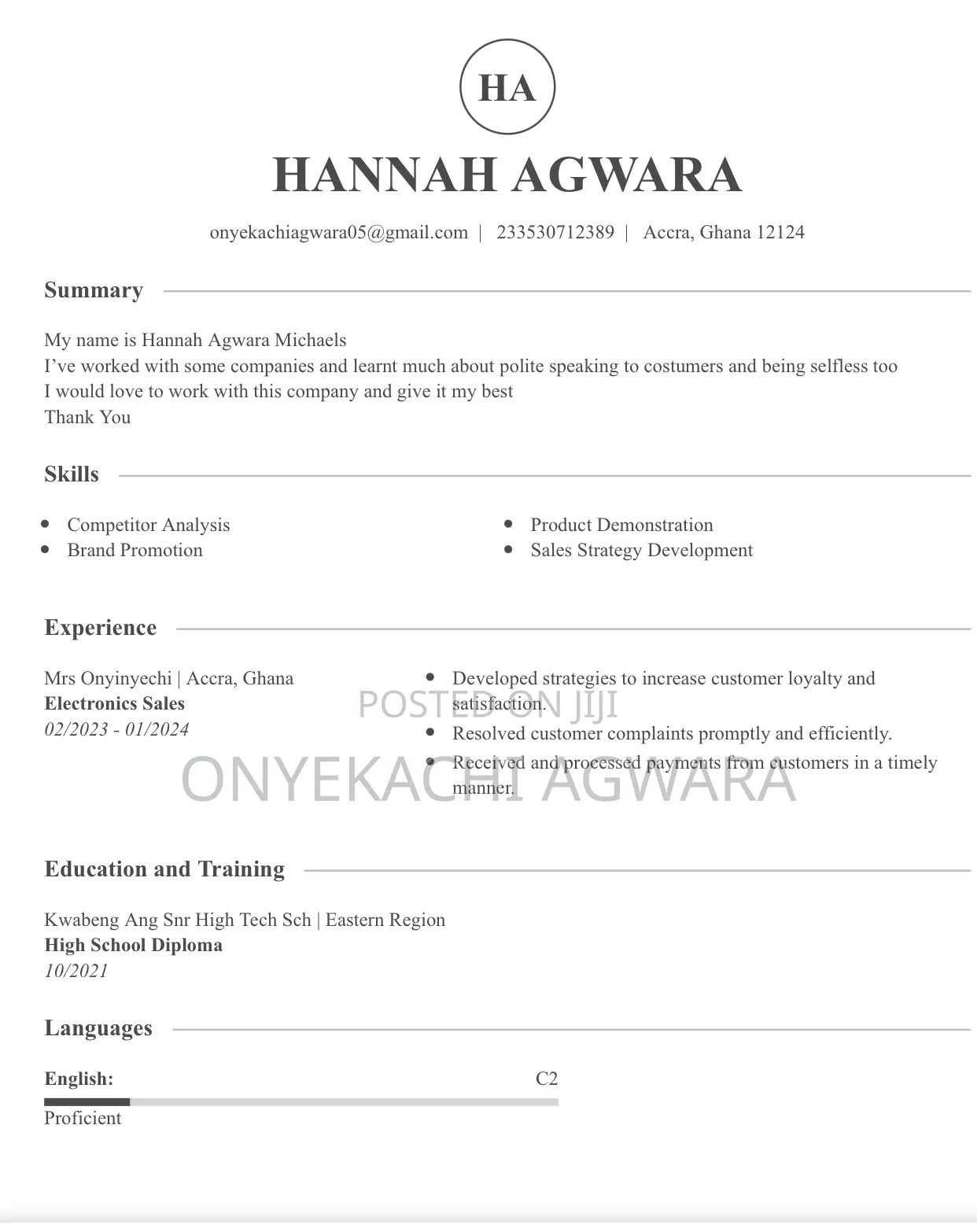 Teaching CV