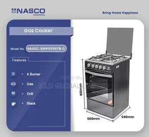 Authentic NASCO-4-BURNER-GAS-COOKER-WITH-GRILL
