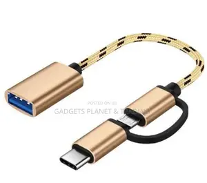 Type C / Usb A Braided Cable Otg Adapter