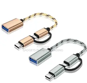 Type C / Usb A Braided Cable Otg Adapter