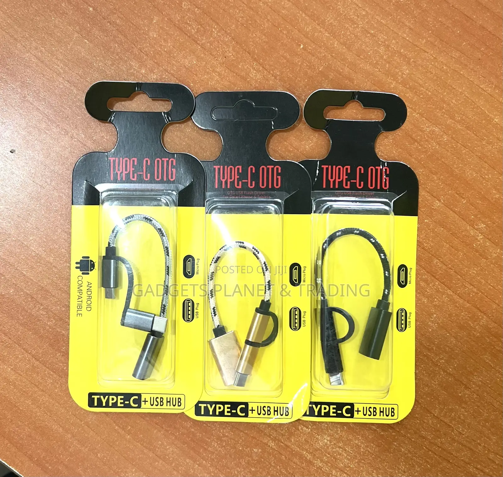 Type C / Usb A Braided Cable Otg Adapter