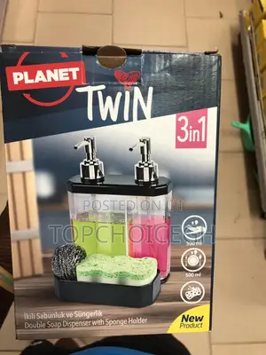 Double Soap Dispenser and Sponge Holder