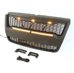 Front Grill Matte Black With Light Bar Fit Ford Explorer