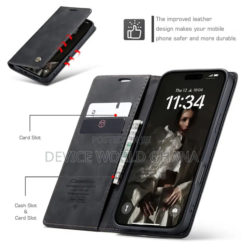 Caseme Leather Flip Case for iPhone 16promax 16pro 16