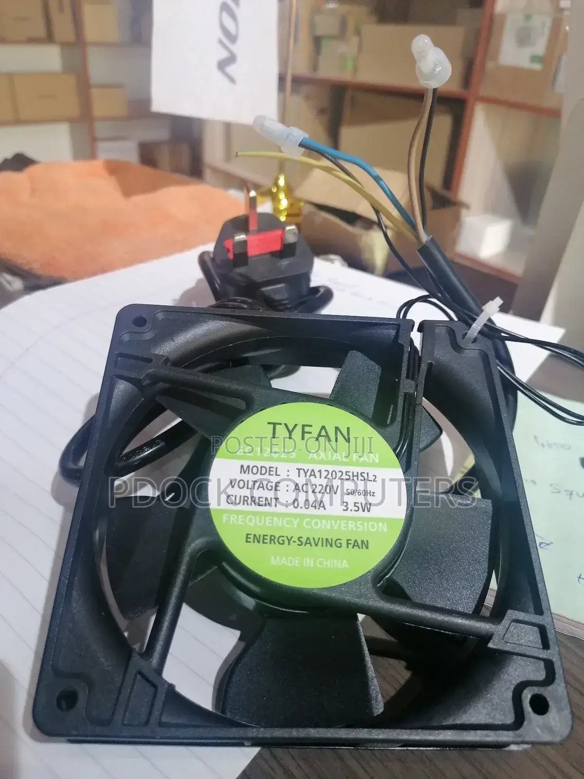 Cabinet Rack Fan With Power Cable For Server Plastic