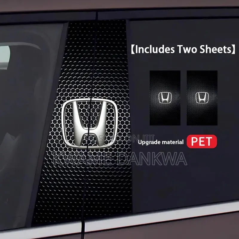 2 PCS Car Door Pillar/ Center Sticker With Car Model Logo