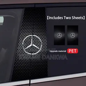 2 PCS Car Door Pillar/ Center Sticker With Car Model Logo