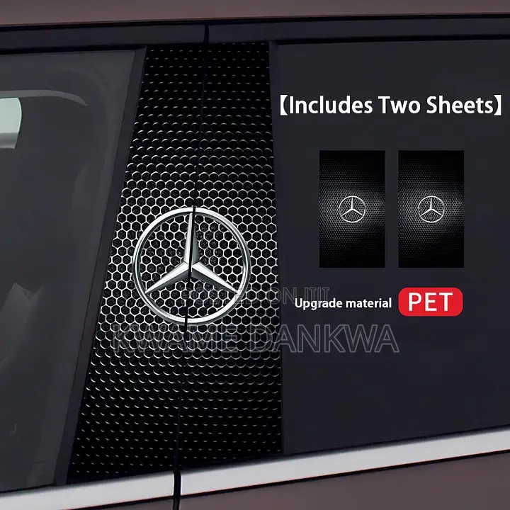 2 PCS Car Door Pillar/ Center Sticker With Car Model Logo