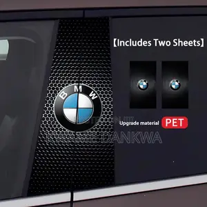 2 PCS Car Door Pillar/ Center Sticker With Car Model Logo