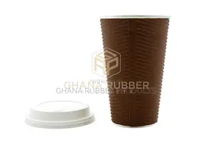 Ripple Paper Cups + Lids 16oz Brown (1000pcs)