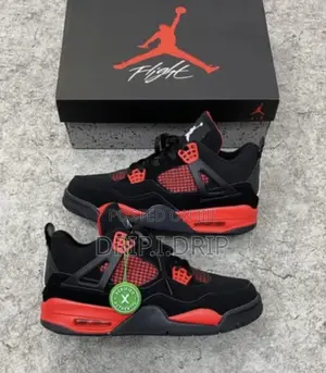 Jordan 4 Rethro Red And Black.Comes In Box.Highly Authentic