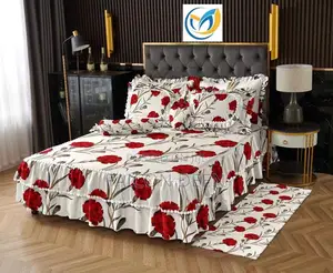 Original 6 Pieces Bed Skirt Set With Bedside 3D Mat