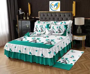Authentic 6 Pieces Luxurious Bedskirt Set With Bedside Mat