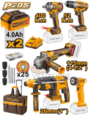 Ingco 5pcs Cordless Industrial KIT 20V +Battery-Ckli2058