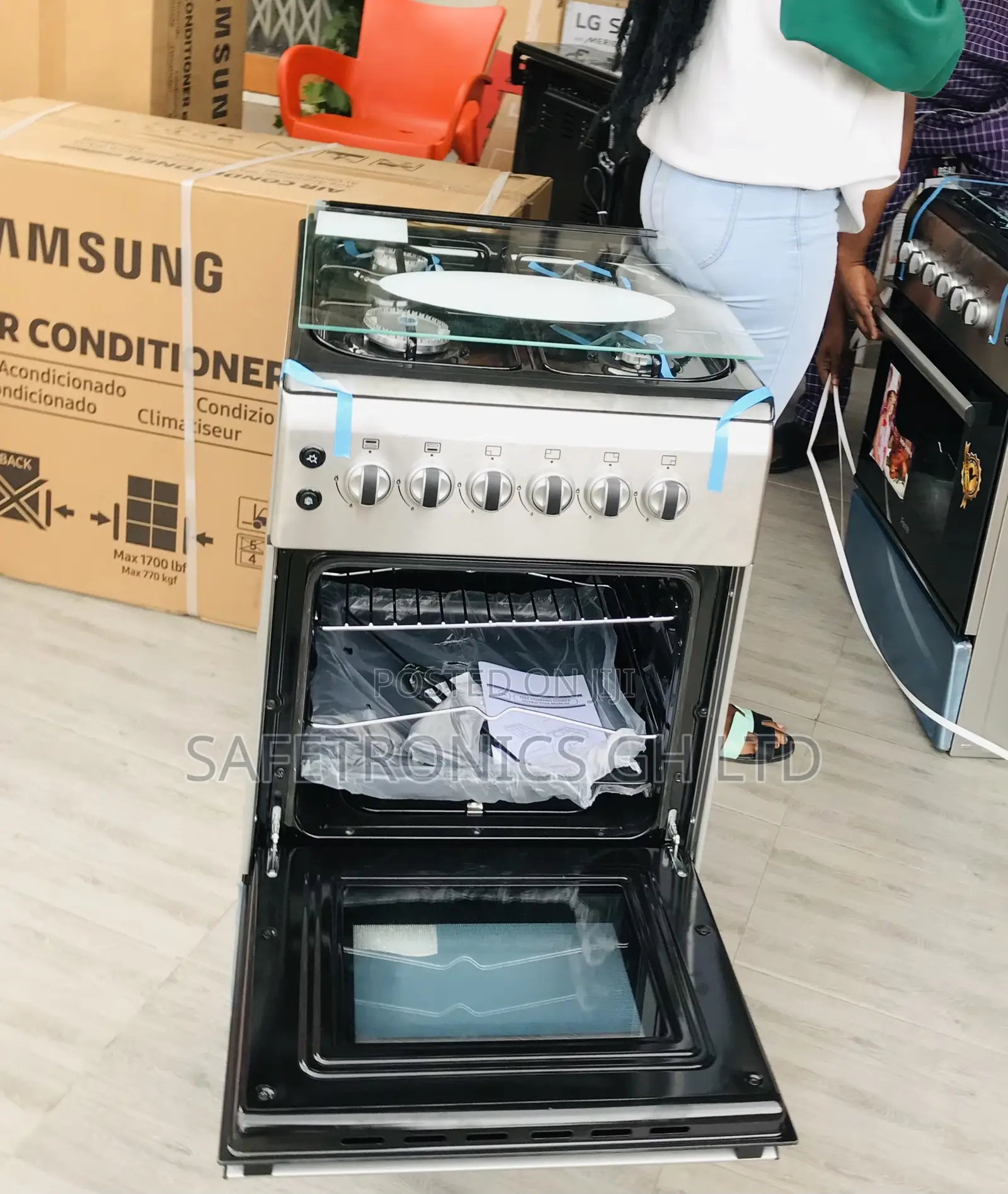 Unique Smart Ferre 4 Gas Cooker Oven 60x60 Gray