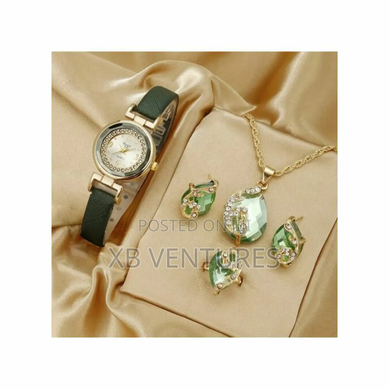 4 IN 1 Women's Watch + Necklace + Ring + Earrings Set