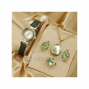 4 IN 1 Women's Watch + Necklace + Ring + Earrings Set
