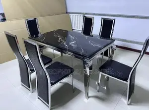 6 Seater Mable Dining Table Set