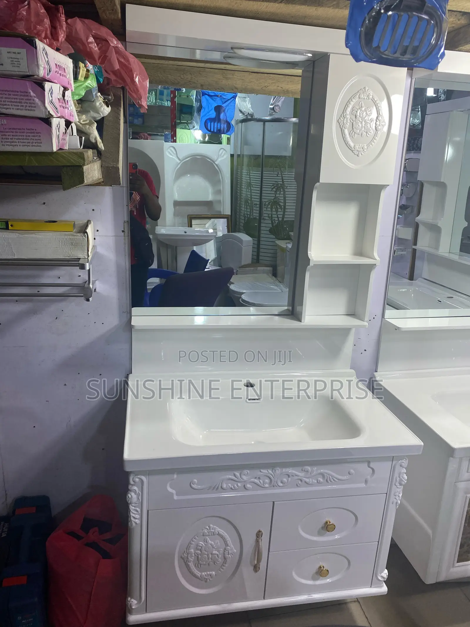 All White Cabinet Basin-60cm