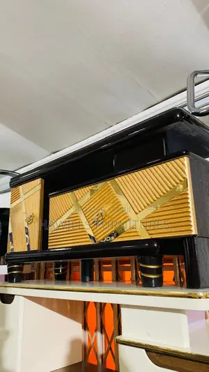 Golden Tv Stand With 2 Drawers