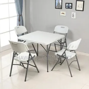 White Solid Foldable Table