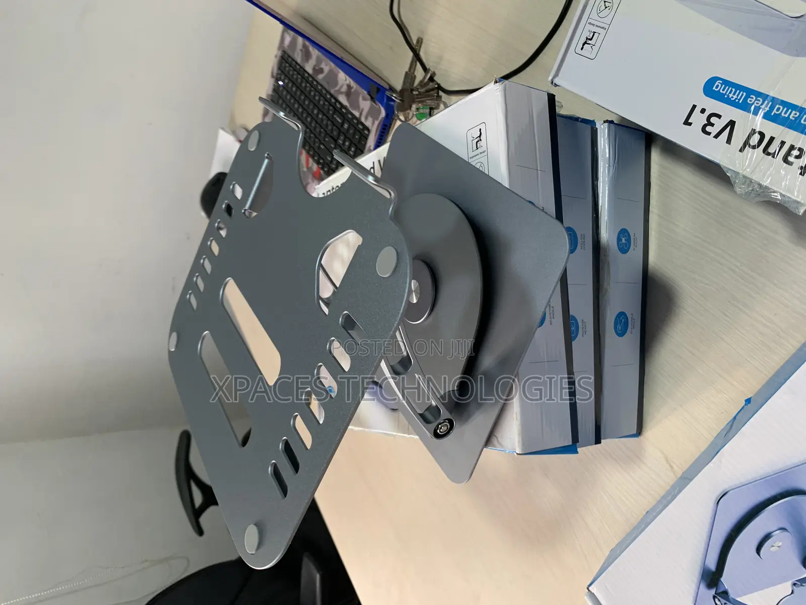 Adjustable Laptop Stand With 360 Rotating Base Metal