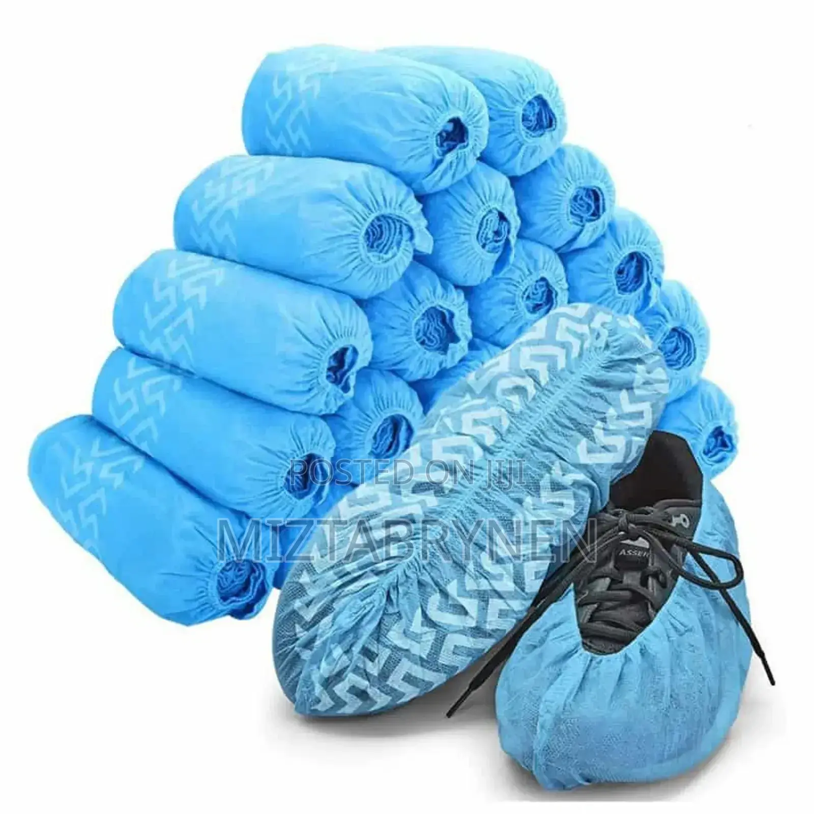 100 Disposable Shoe Covers - Blue