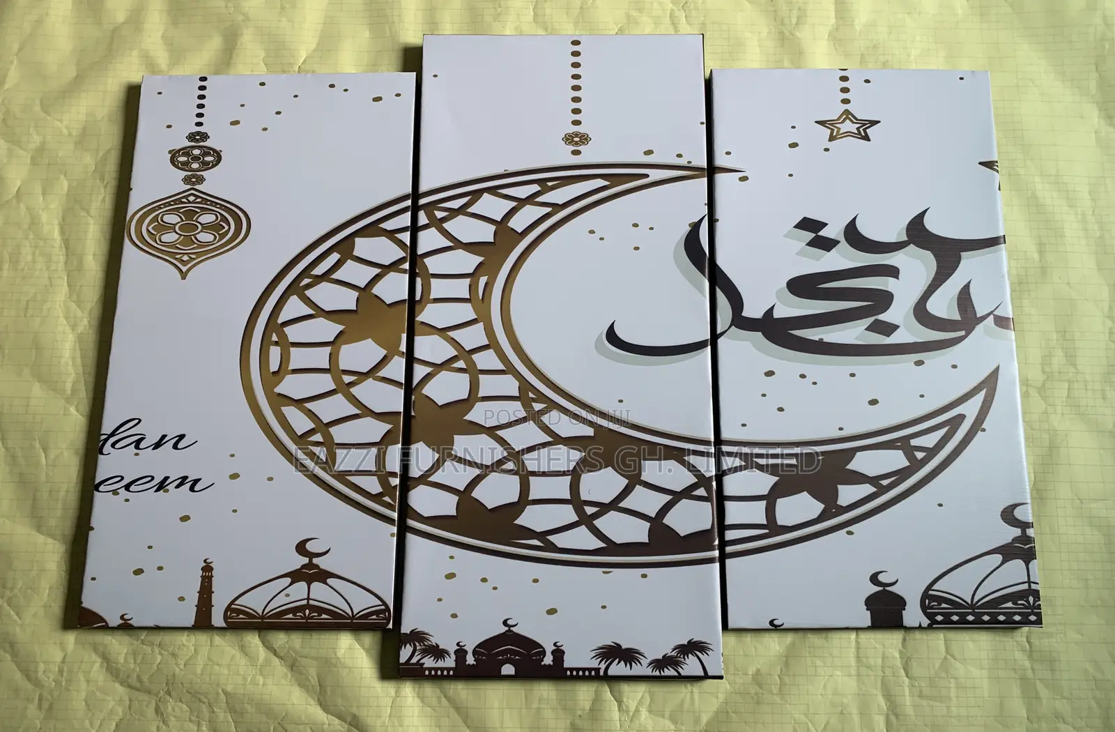 3 Pnales 3D Islamic Wall Arts Canvas Frames