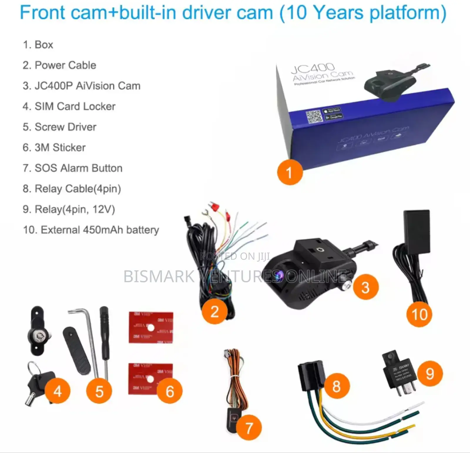 JIMI JC400P 4G Vehicle Camera Live Stream Video Tracking Cam