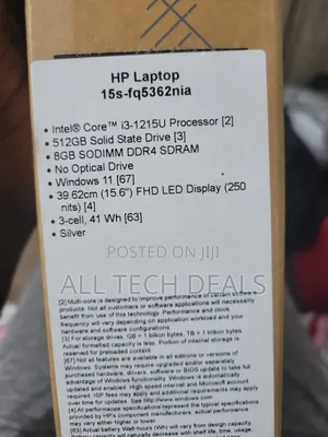New Laptop HP 15 8GB Intel Core I3 SSD 512GB