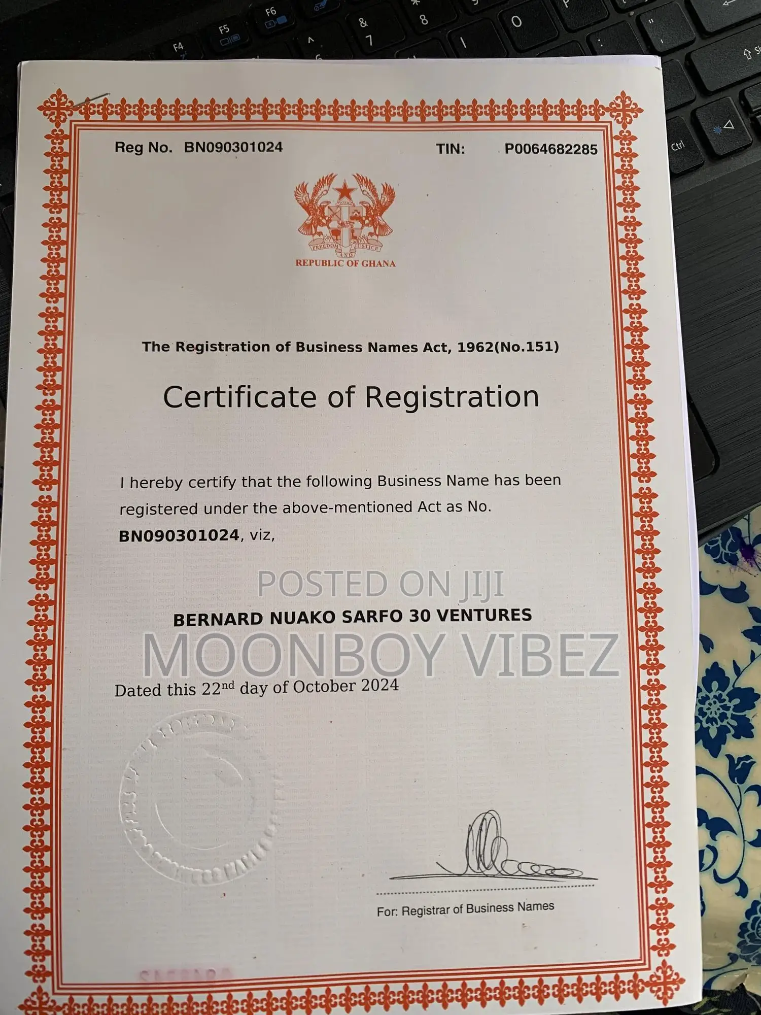 Business Certificate