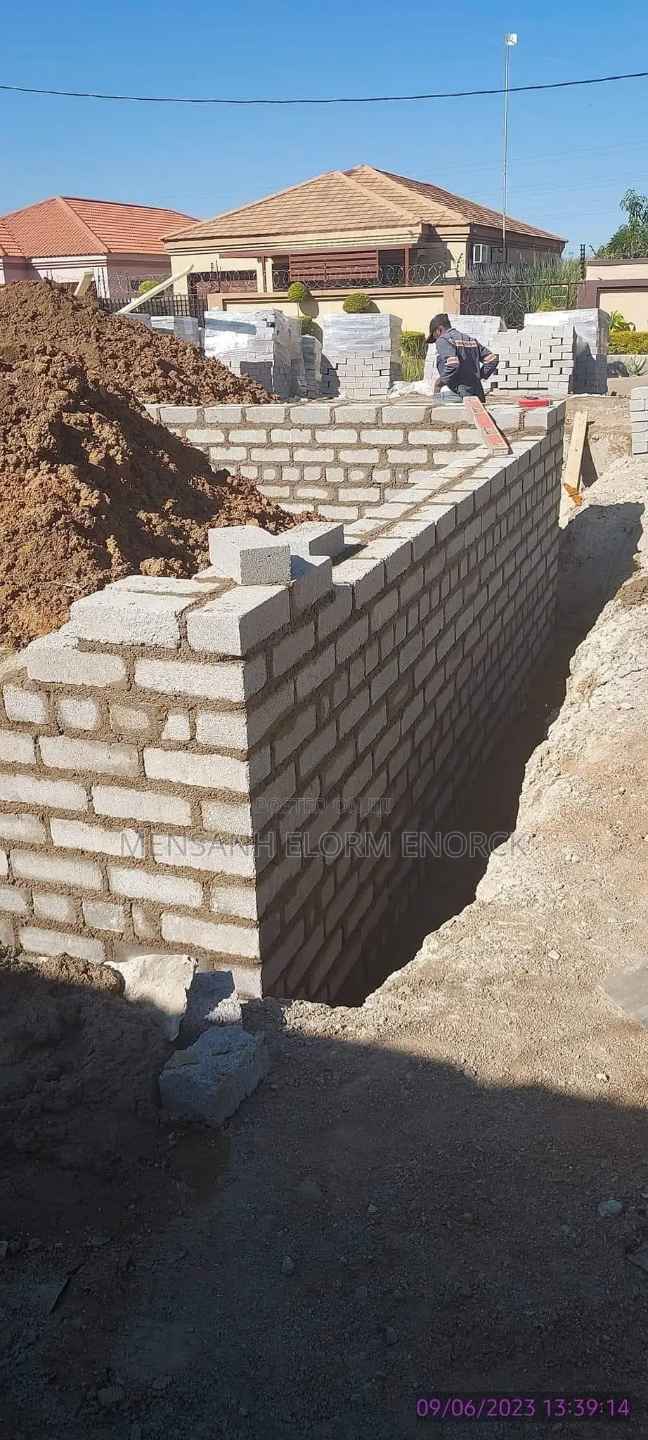 We Are a Good Company Construction Worker.Face Wall . House