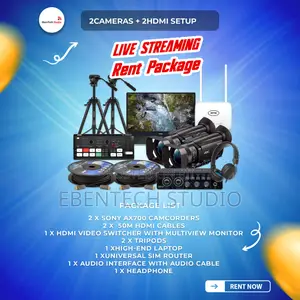 2 Cameras Live Streaming With Laptop Setup for Rent