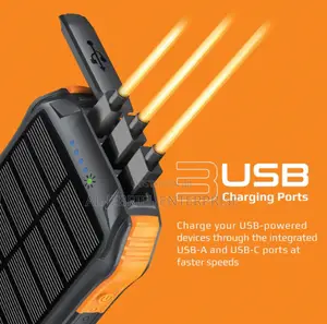 Promate 5 in 1 Wireless Solar Powerbank With LED Light