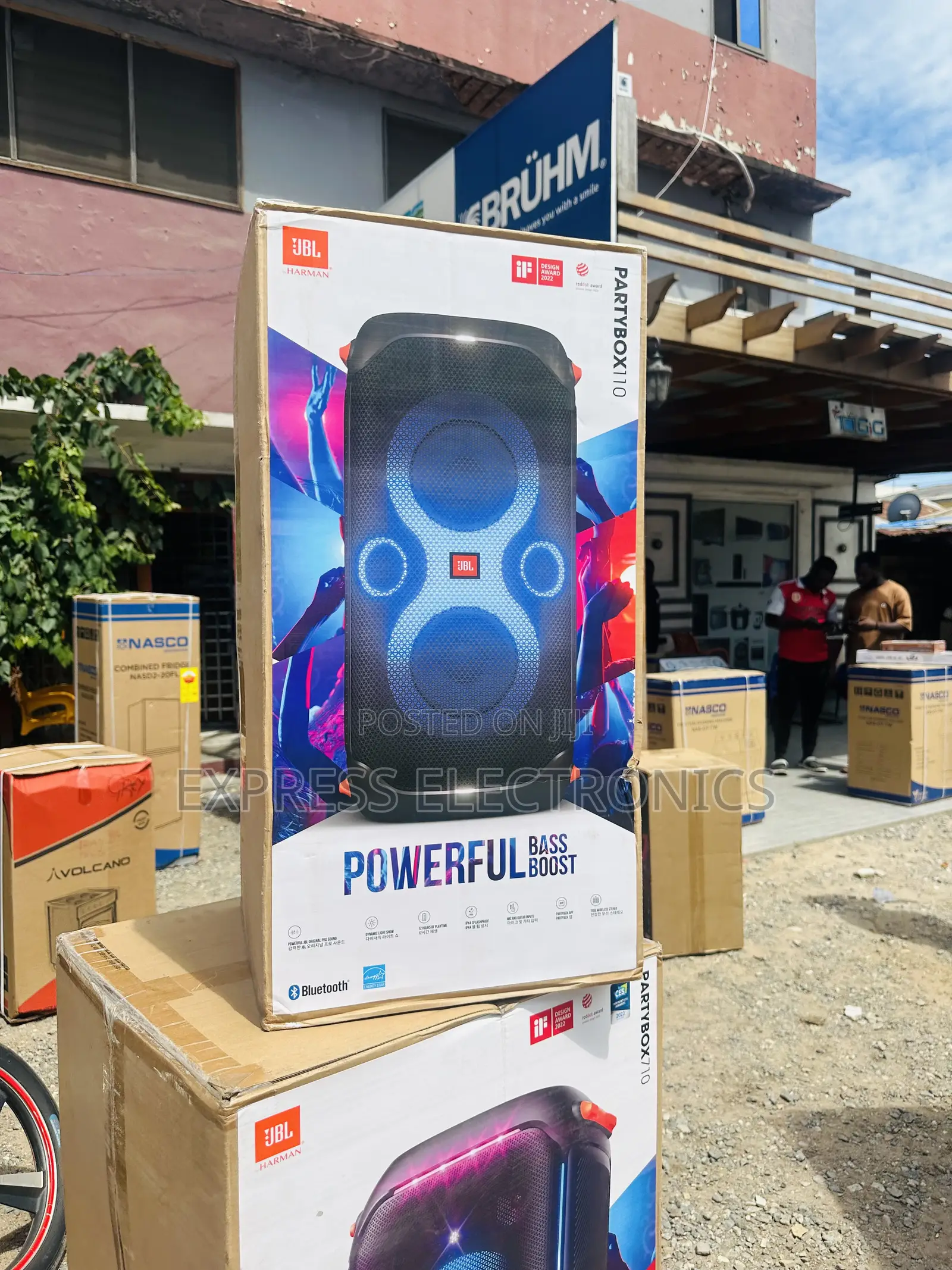 Power the Partybox 110 All Day Bluetooth Speaker