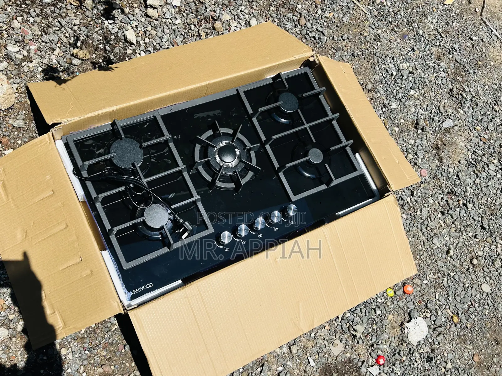 Unique Quality Kenwood 5 Gas Built-in Burner(Black).