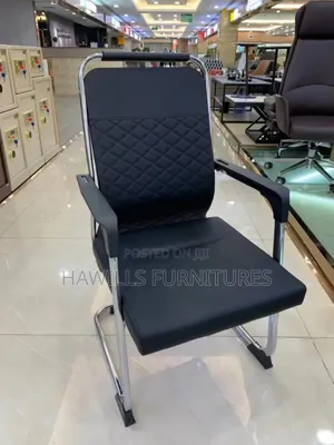 Executive Black Office Chair With Metal Leg