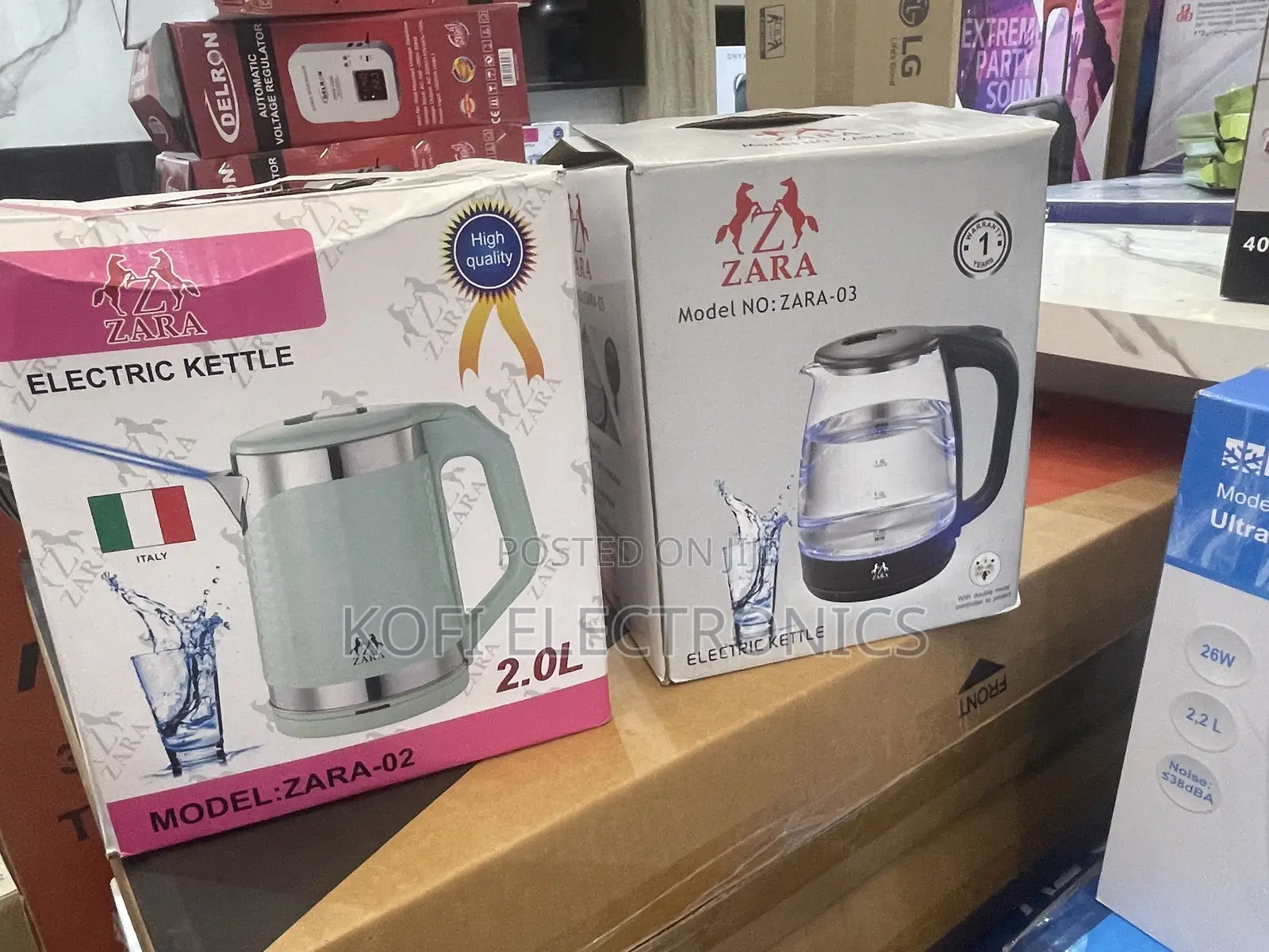 Newly Arrived Zara Kettle 2.0ltrs (Plastic Glass)