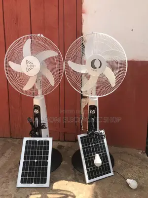Clinette 16” Rechargeable Fan With Light and Solar Panel