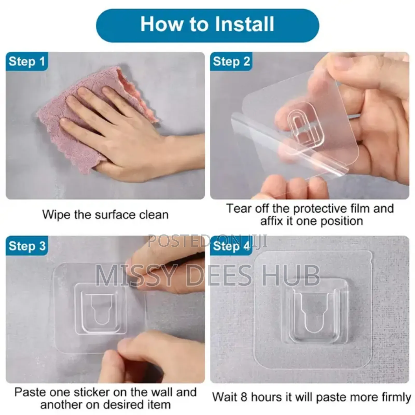 Multifunctional Double-Sided Adhesive Wall Hooks - 10pcs