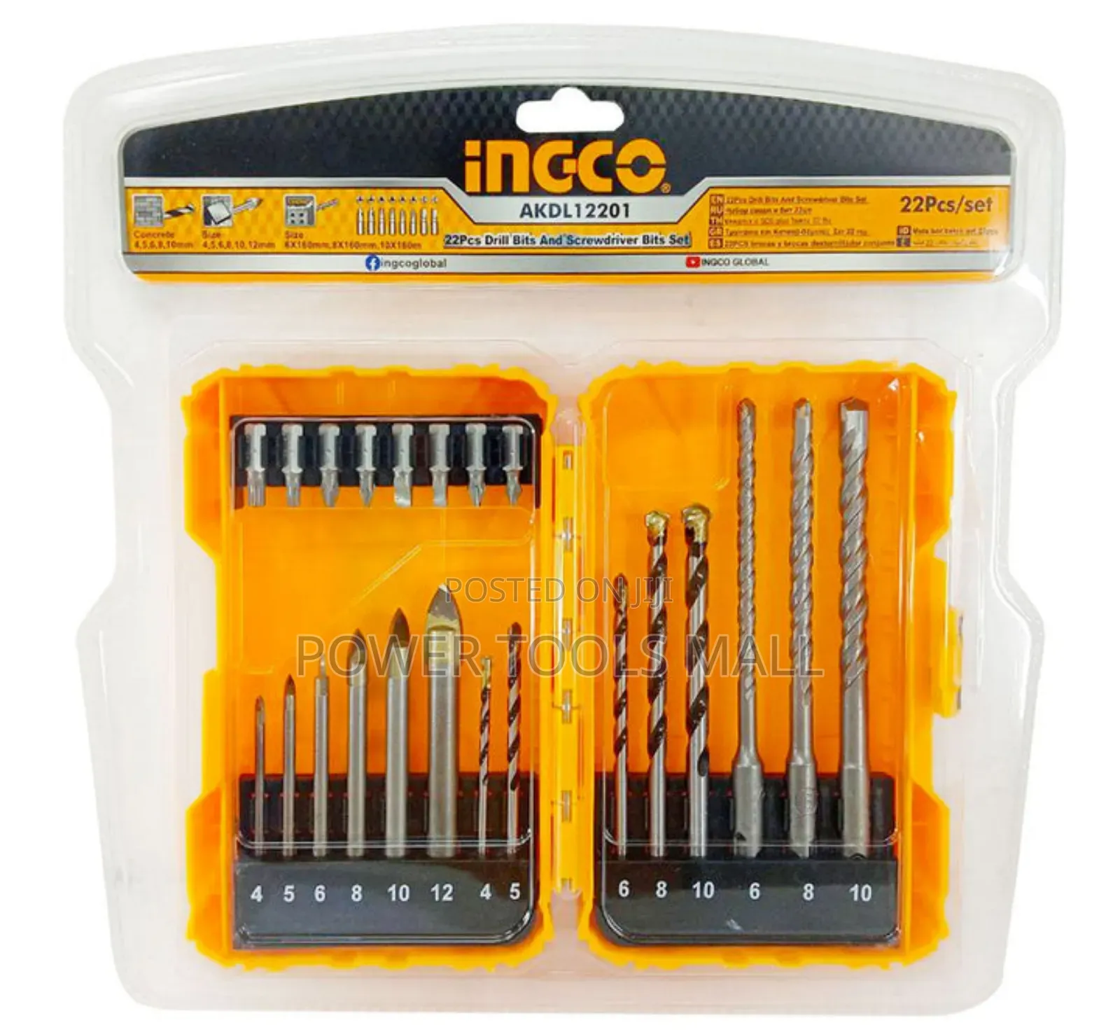 22pcs Drill Bits and Screwdriver Bits Set AKDL12201