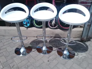 Adjustable White Bar Stool