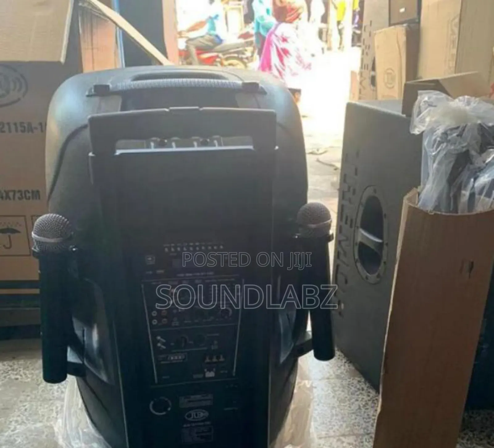 JLD 15inches Bluetooth Speaker With 2microphones Stand